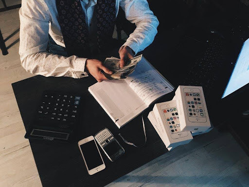 Accountant Counting Money Stock 